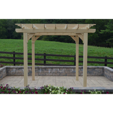 A&L Furniture 6'x 8' Bradford Pergola with Swing Hanger Unfinished