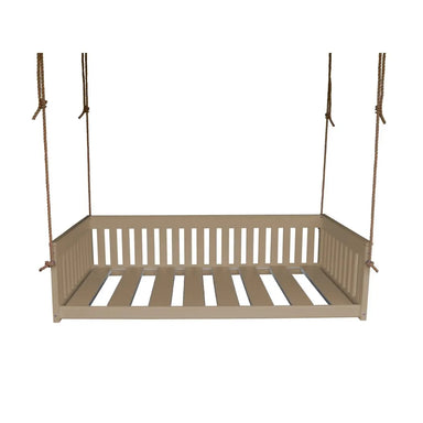 A&L Furniture Twin Mission Hanging Daybed with Rope Weatherwood