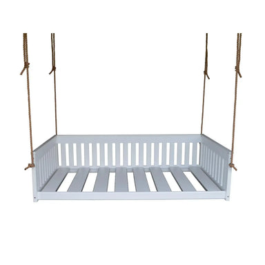 A&L Furniture Twin Mission Hanging Daybed with Rope White