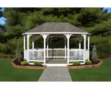 Yard Craft Premium Quality 12x18 Vinyl Oval Gazebo Kit