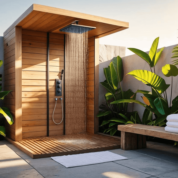 Building an Outdoor Shower Guests Will Rave About — A Must-Have for Airbnb & VRBO Hosts