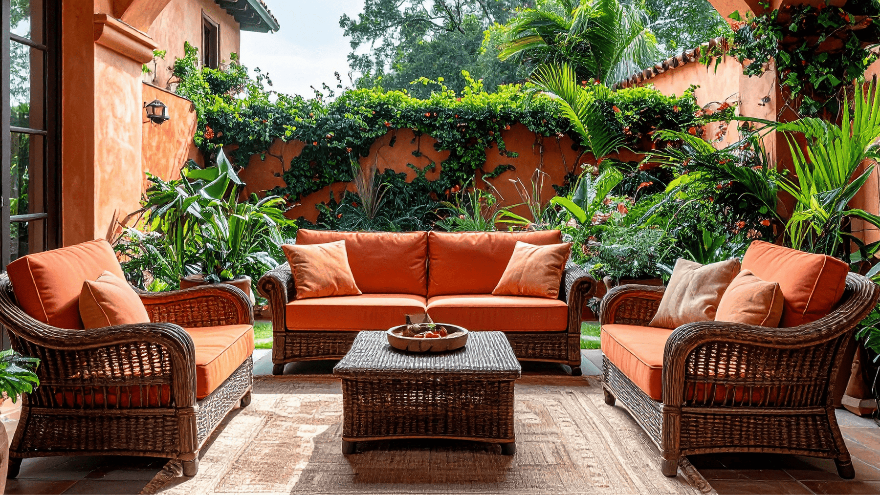 minimalist outdoor patio with seating