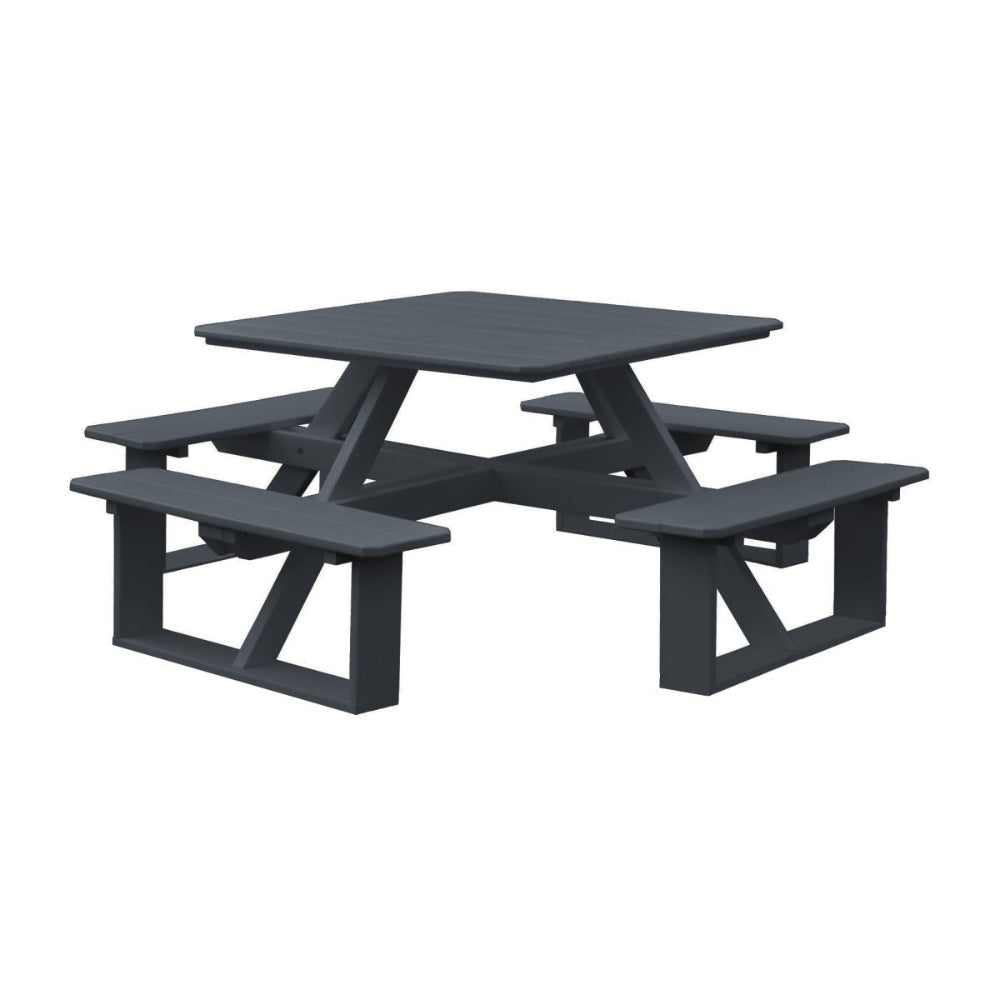 A&L Furniture 44 inch Square Walk-In Table_Dark Gray