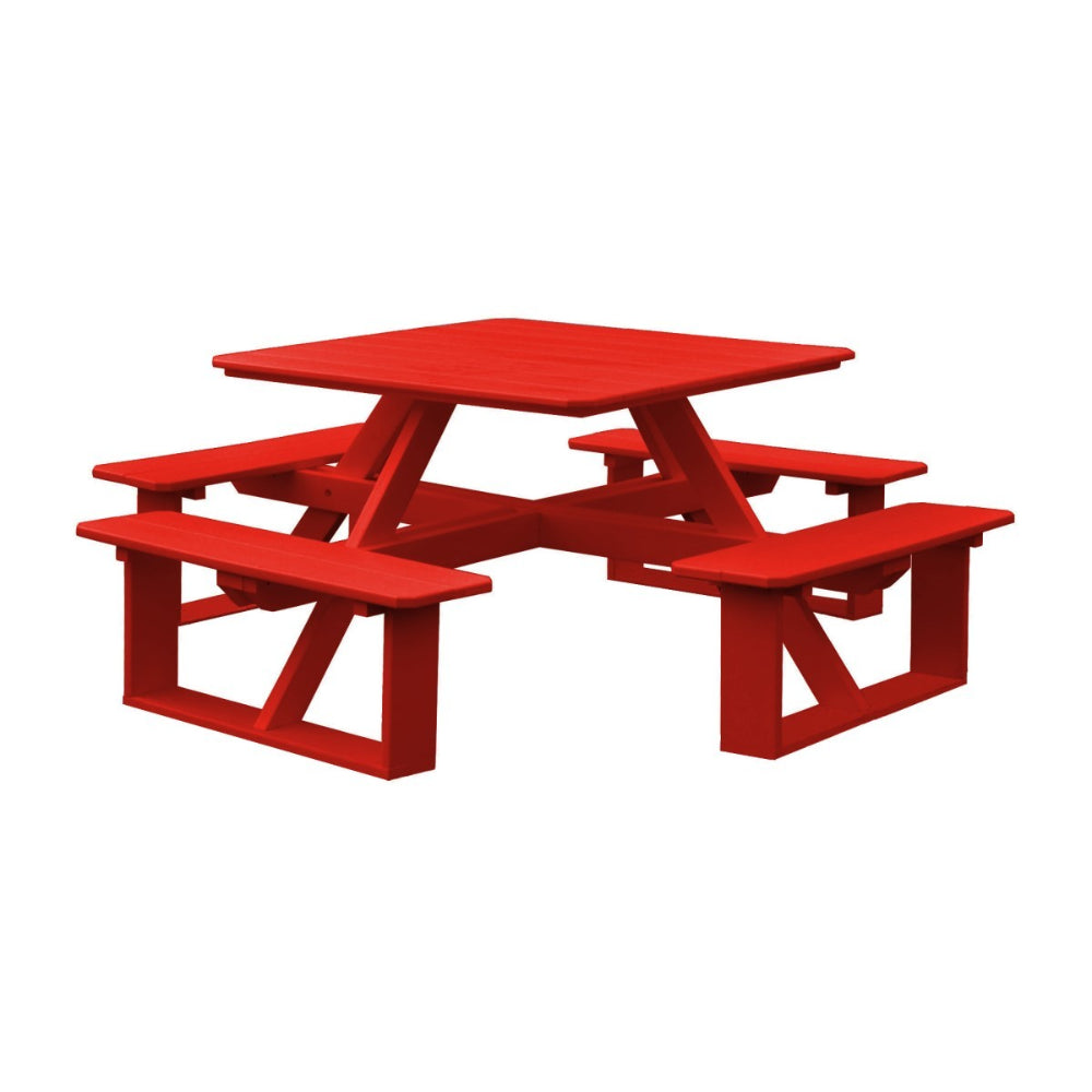 A&L Furniture 44 inch Square Walk-In Table_Red