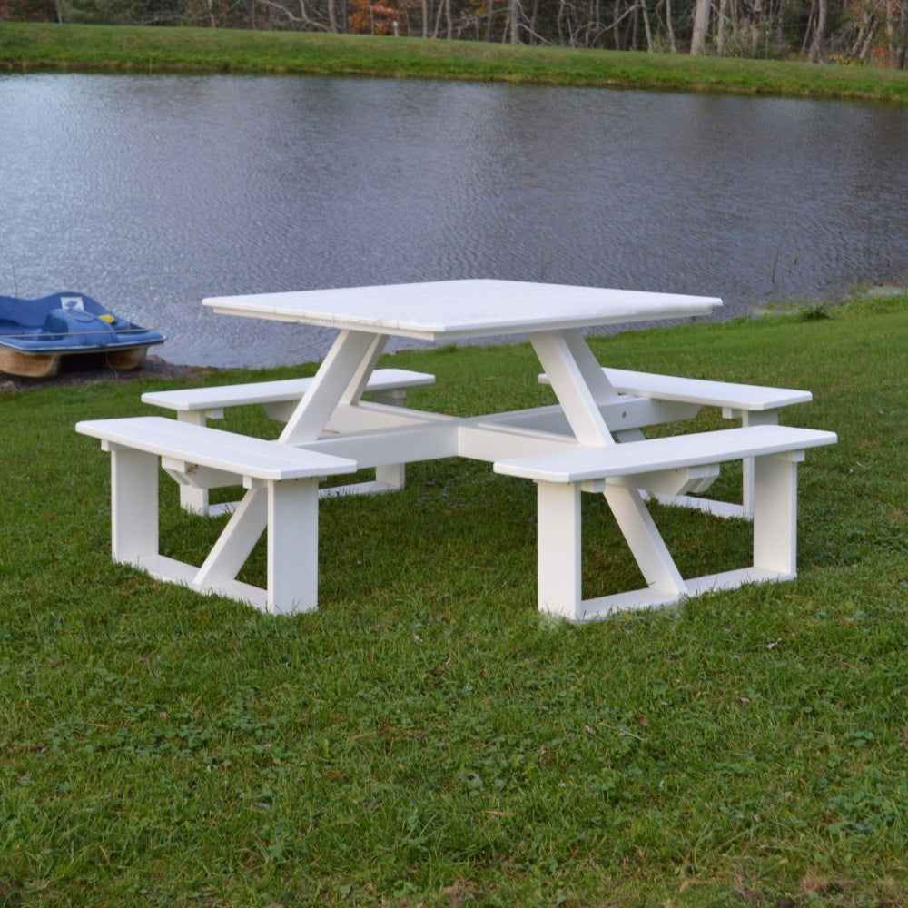 A&L Furniture 44 inch Square Walk-In Table_White
