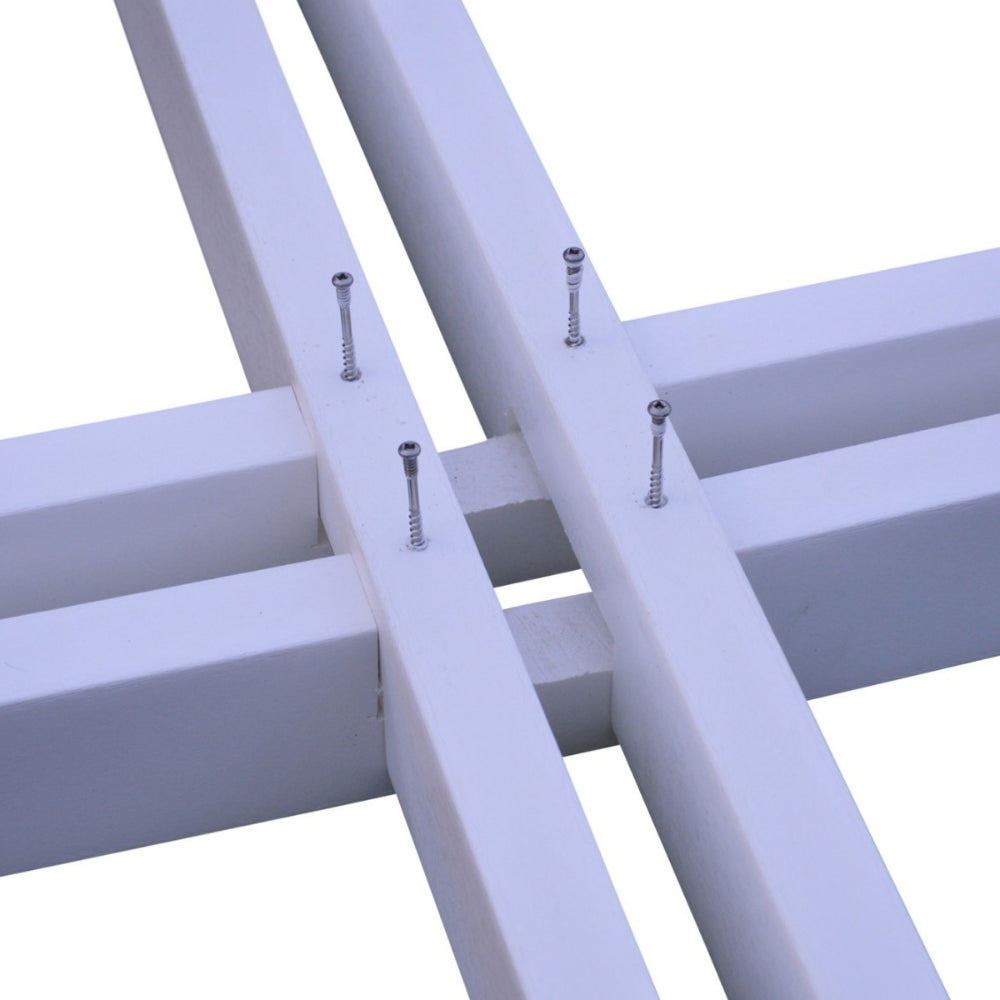 A&L Furniture 44 inch Square Walk-In Table_White_leg_brace