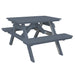 A&L Furniture 4' Table with Attached Benches_Dark Gray
