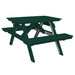 A&L Furniture 4' Table with Attached Benches_Green