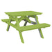 A&L Furniture 4' Table with Attached Benches_Lime