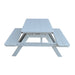 A&L Furniture 4' Table with Attached Benches_White