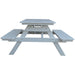 A&L Furniture 4' Table with Attached Benches_White