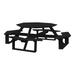 A&L Furniture 54-inch Amish-Made Octagonal Poly Walk-In Picnic Tables_Black