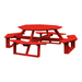 A&L Furniture 54-inch Amish-Made Octagonal Poly Walk-In Picnic Tables_Red