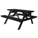 A&L Furniture 5' Table with Attached Benches_Black