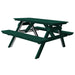 A&L Furniture 5' Table with Attached Benches_Green