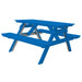 A&L Furniture 5' Table with Attached Benches_Pacific Blue
