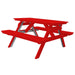 A&L Furniture 5' Table with Attached Benches_Red