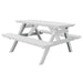 A&L Furniture 5' Table with Attached Benches_White