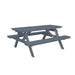 A&L Furniture 6 Foot Table with Attached Benches_Dark Gray
