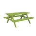 A&L Furniture 6 Foot Table with Attached Benches_Lime