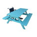 A&L Furniture 6 Foot Table with Attached Benches_Wheelchair Accessible_Aruba Blue
