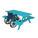 A&L Furniture 6 Foot Table with Attached Benches_Wheelchair Accessible_Aruba Blue