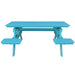 A&L Furniture 6 Foot Table with Attached Benches_Wheelchair Accessible_Aruba Blue