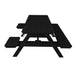 A&L Furniture 6 Foot Table with Attached Benches_Wheelchair Accessible_Black