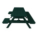 A&L Furniture 6 Foot Table with Attached Benches_Wheelchair Accessible_Green