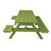 A&L Furniture 6 Foot Table with Attached Benches_Wheelchair Accessible_Lime