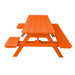 A&L Furniture 6 Foot Table with Attached Benches_Wheelchair Accessible_Orange