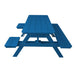 A&L Furniture 6 Foot Table with Attached Benches_Wheelchair Accessible_Pacific Blue