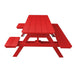 A&L Furniture 6 Foot Table with Attached Benches_Wheelchair Accessible_Red