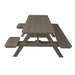 A&L Furniture 6 Foot Table with Attached Benches_Wheelchair Accessible_Weathered Wood