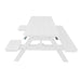 A&L Furniture 6 Foot Table with Attached Benches_Wheelchair Accessible_White