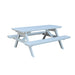 A&L Furniture 6 Foot Table with Attached Benches_White