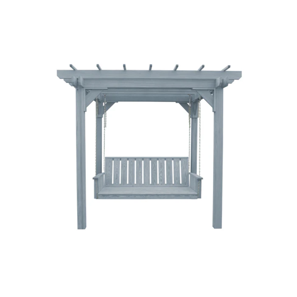 A&L Furniture 6'x 8' Bradford Pergola with Swing Hanger_Gray