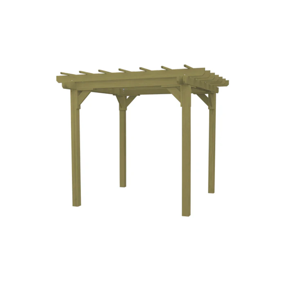 A&L Furniture 6'x 8' Bradford Pergola with Swing Hanger_Linden Leaf