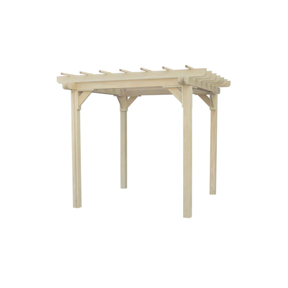 A&L Furniture 6'x 8' Bradford Pergola with Swing Hanger Unfinished