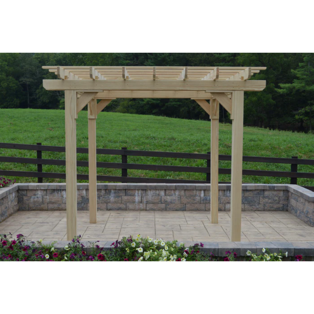 A&L Furniture 6'x 8' Bradford Pergola with Swing Hanger Unfinished