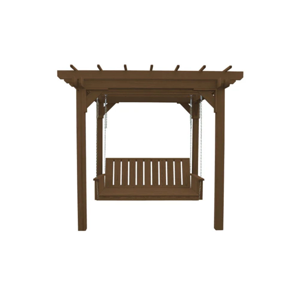 A_L_Furniture_6_x_8_Bradford_Pergola_with_Swing_Hanger_Walnut