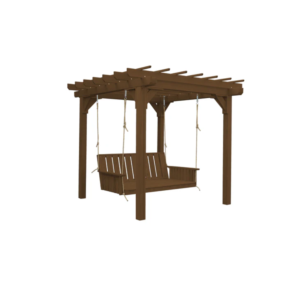 A_L_Furniture_6_x_8_Bradford_Pergola_with_Swing_Hanger_Walnut