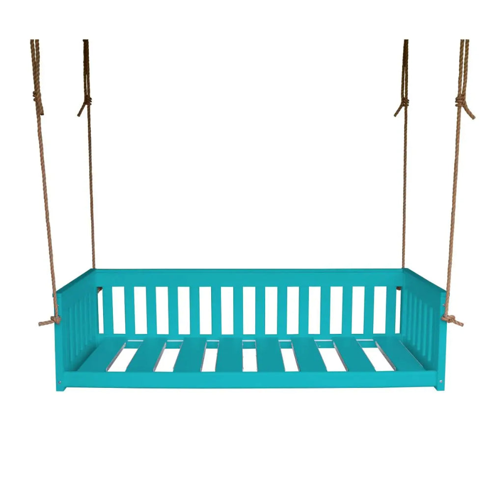 A&L Furniture 75" Deep Seating Mission Swing with Rope Aruba Blue