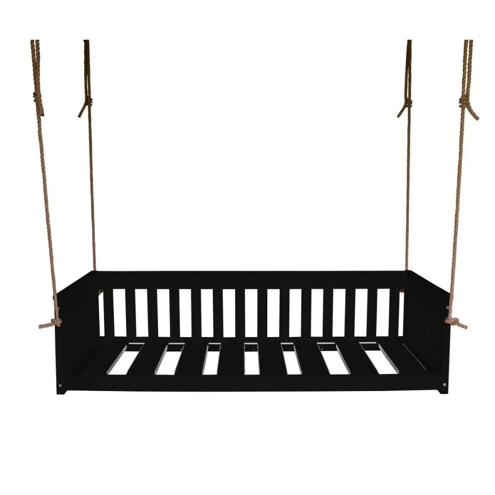 A&L Furniture 75" Deep Seating Mission Swing with Rope Black