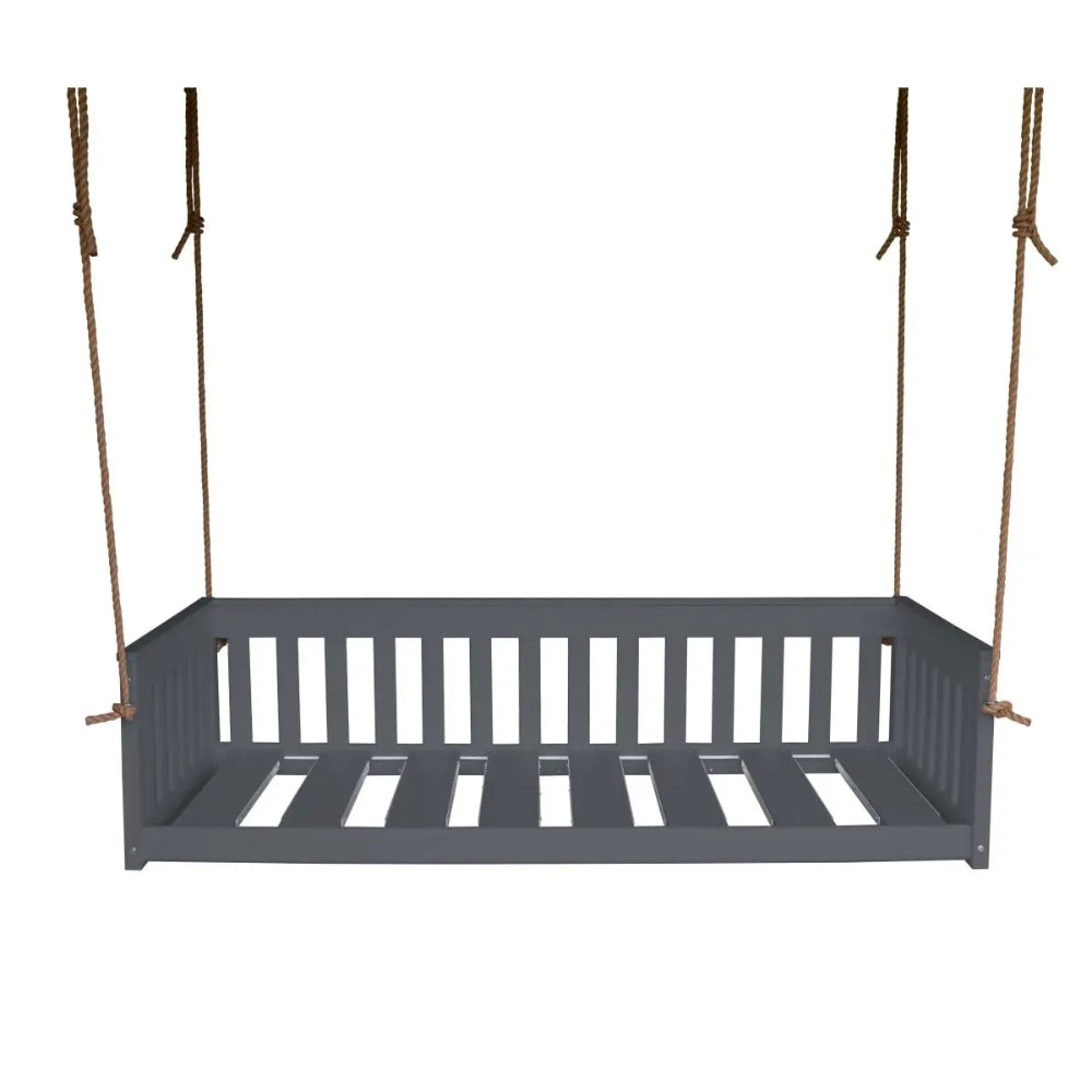 A&L Furniture 75" Deep Seating Mission Swing with Rope Dark Gray