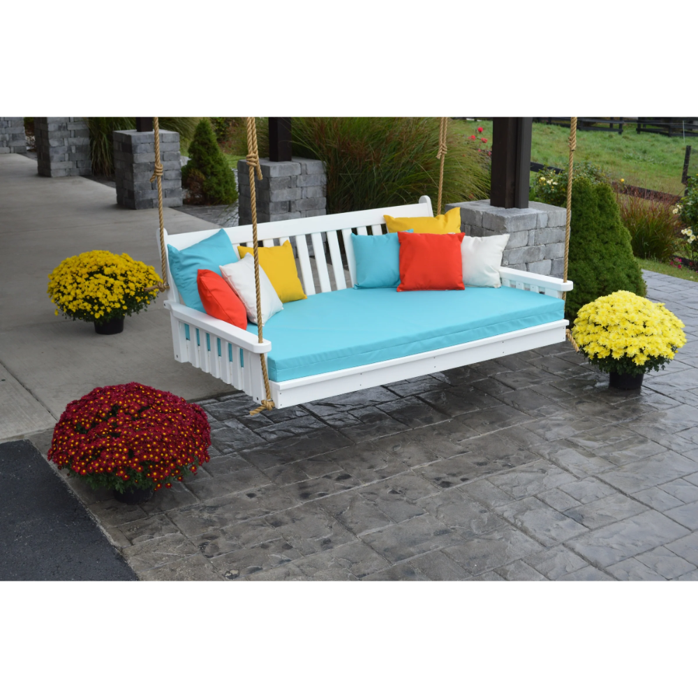 A&L Furniture Poly Traditional Swingbed_with_Pillows_and_Bed