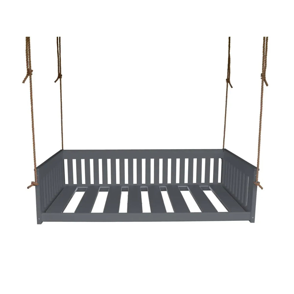 A&L Furniture Twin Mission Hanging Daybed with Rope Dark Gray