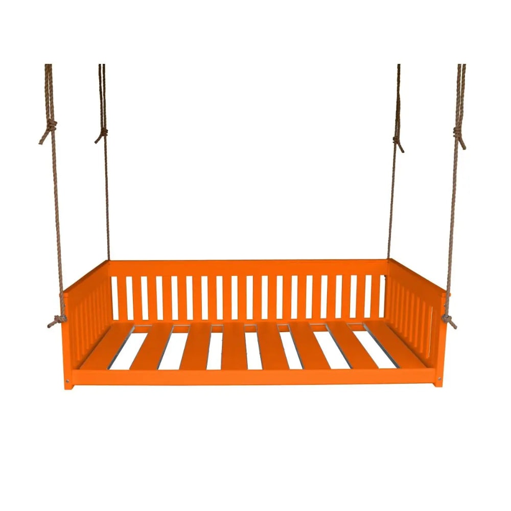 A&L Furniture Twin Mission Hanging Daybed with Rope Orange