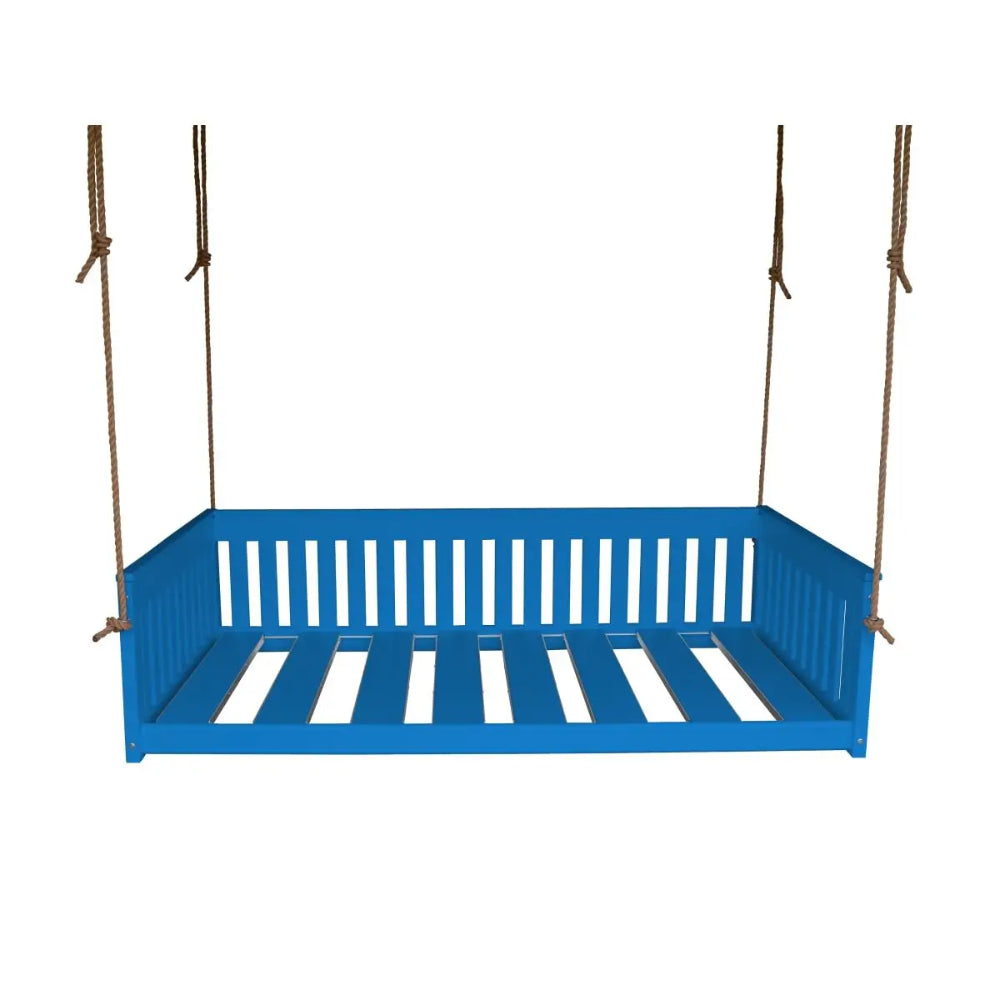 A&L Furniture Twin Mission Hanging Daybed with Rope Pacific Blue