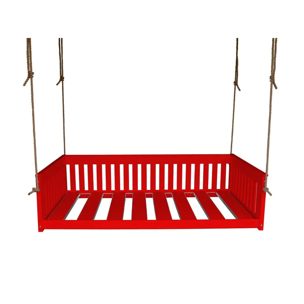 A&L Furniture Twin Mission Hanging Daybed with Rope Red